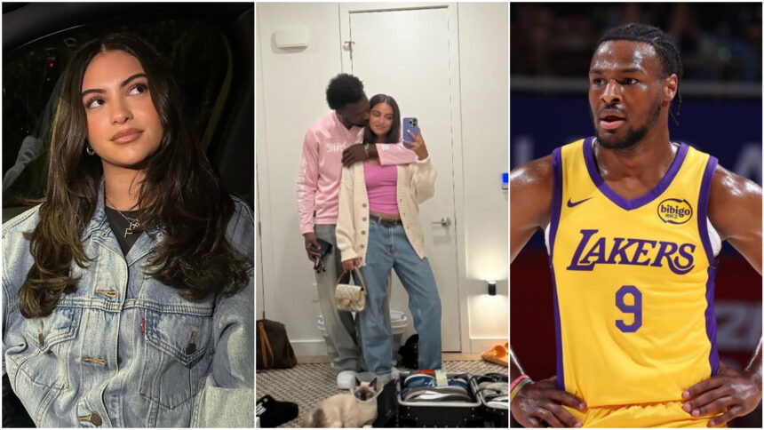 Bronny James, Parker Whitfield, LeBron James, Savannah James, LA Lakers.
